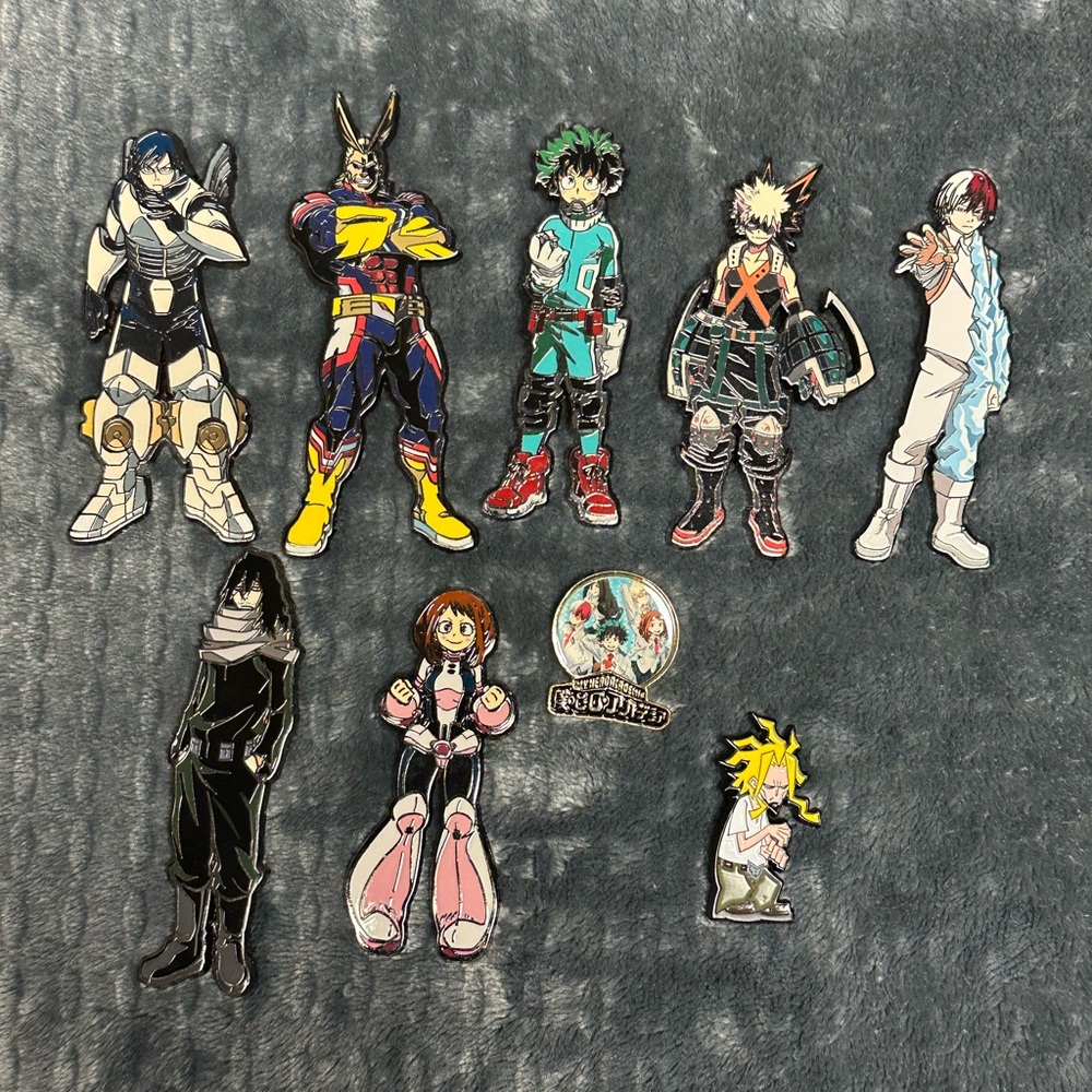 My Hero Academia Figpins 9 Anime Action Figure Enamel Pins EUC